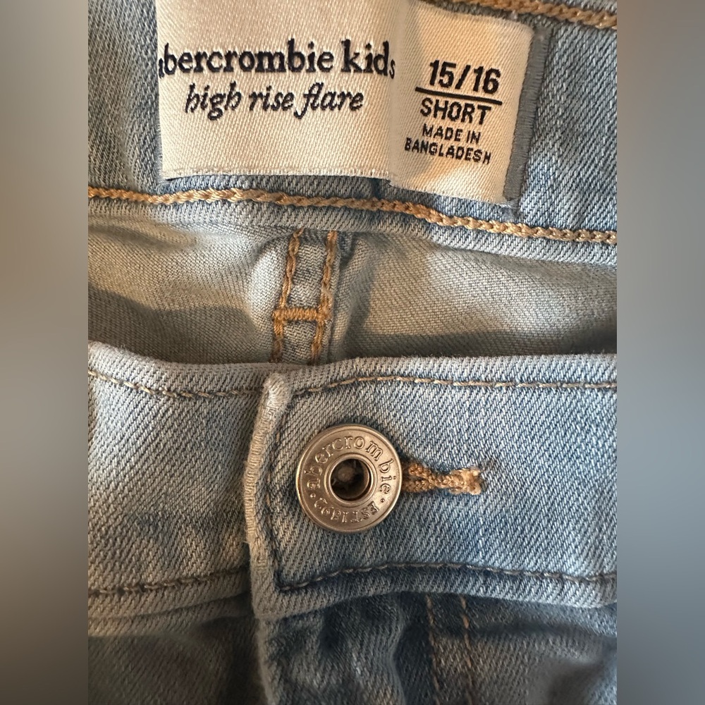 Abercrombie & Fitch Light Blue Distressed Flare Jeans - Picture 3 of 3